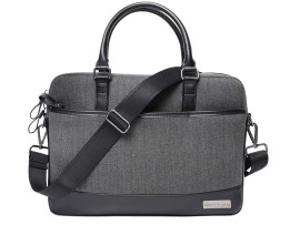 Red Lemon Premium London Executive Laptop Messenger Bag with Microfiber Leather for 15" – Black